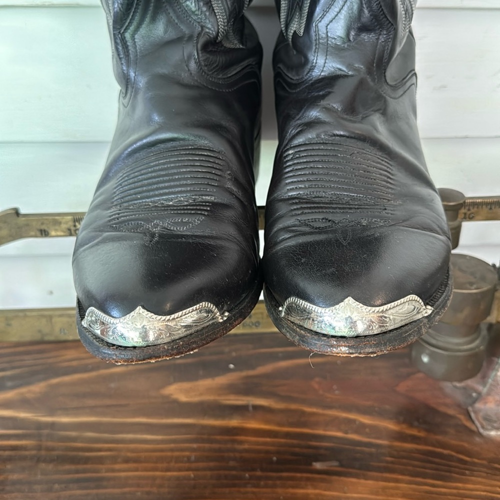 El Dorado Handmade Vanquished Calf Cowboy Boot Pointed Silver Tip Embroidered - Picture 6 of 9